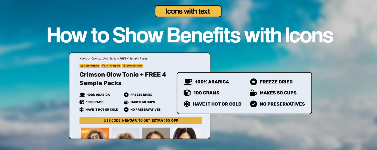 How to Show Benefits with Icons in our Shopify Themes