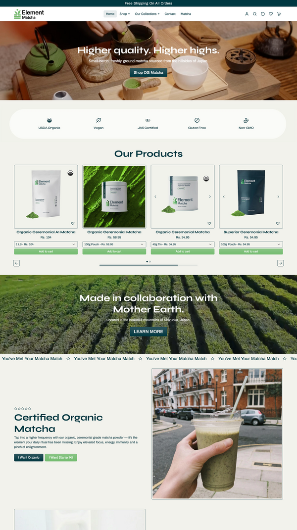 The Matcha Shopify Theme